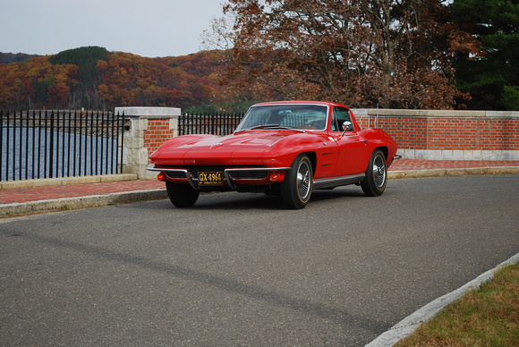the '64 Coupe at the Quabbin - front on